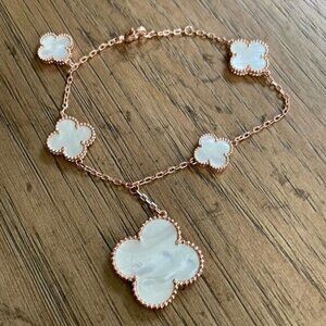 Clover Bracelet 18K Rose Gold Plated Sterling Sil…